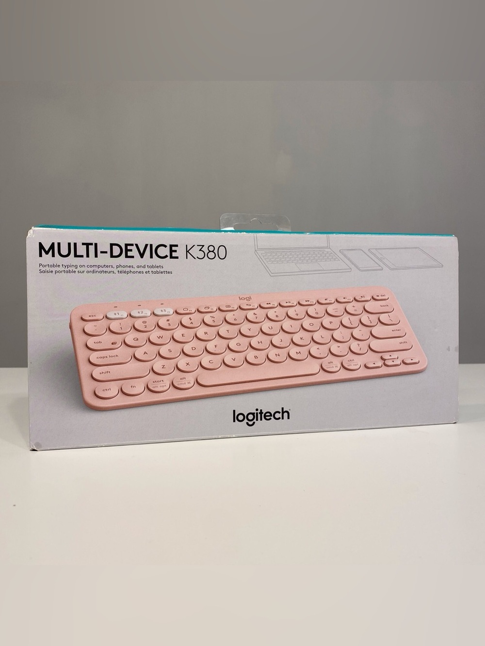 Logitech K380 TKL Wireless Scissor Keyboard for PC Mac, Android, iPad OS - Rose